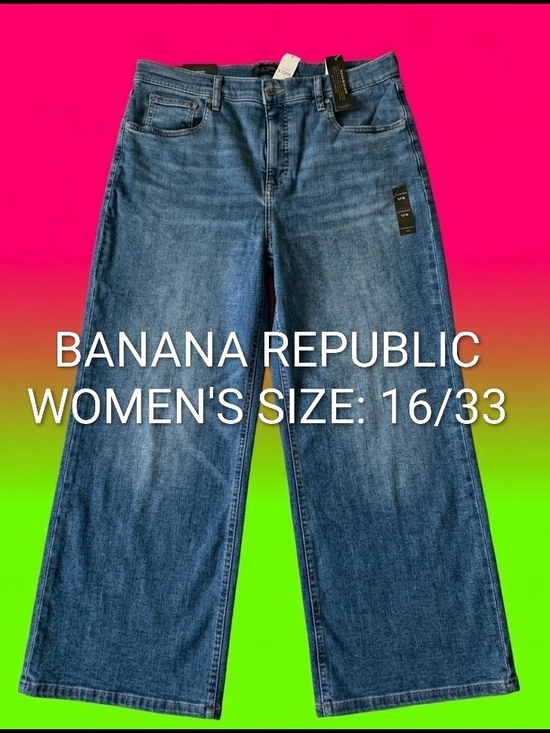 Banana Republic Denim - Banana Republic Blue Wide-Leg Denim Jeans NWT